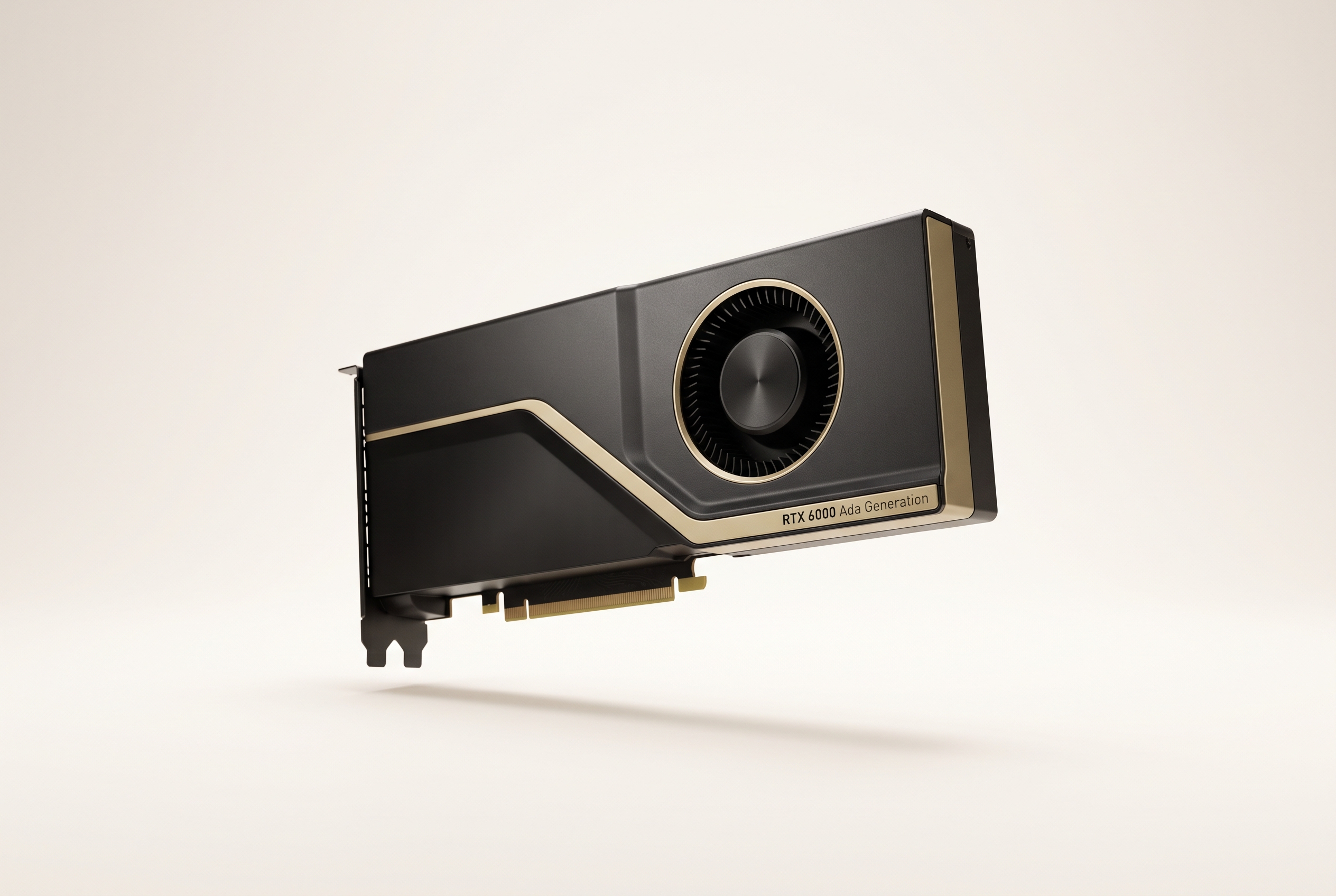 Professional blower-style NVIDIA workstation GPU on a white background
